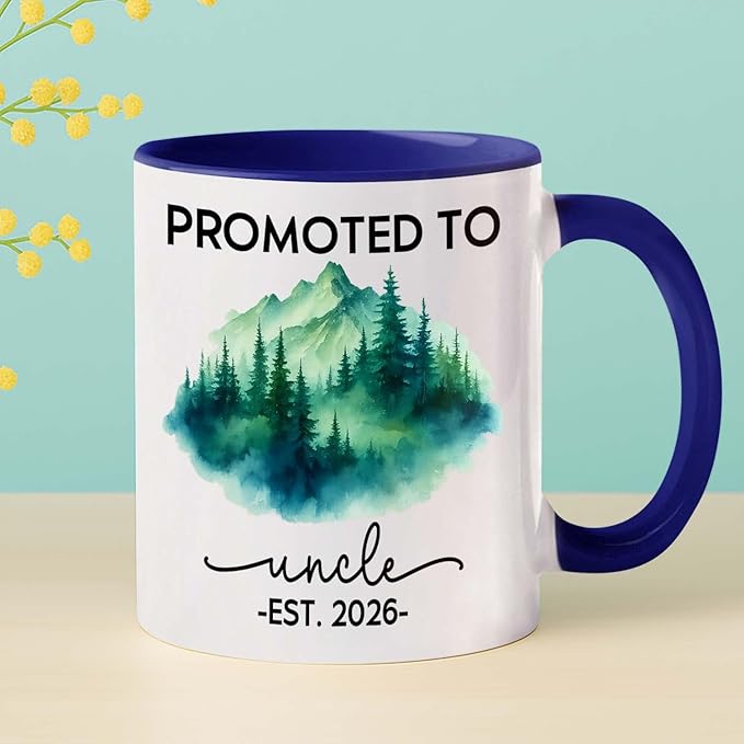Personalized “Promoted to Uncle” Coffee Mug – EST. 2026
