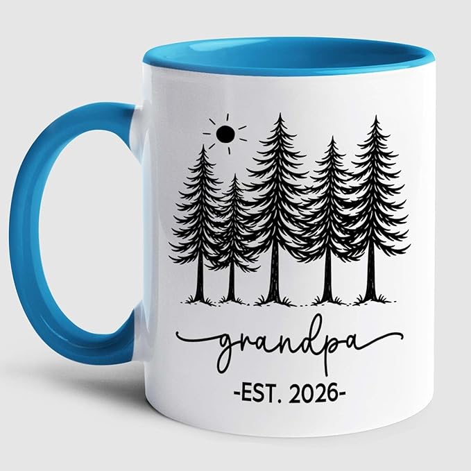 Personalized “Grandpa EST. 2026” Pregnancy Announcement Mug