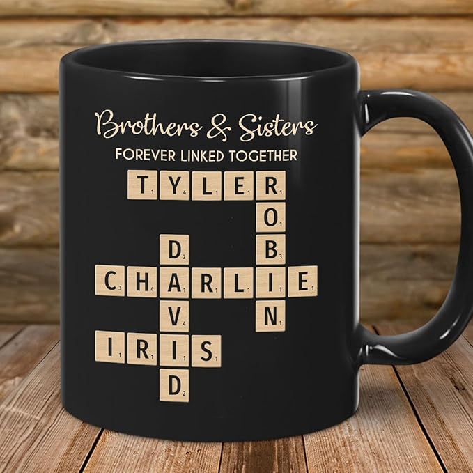 Personalized Family Puzzle Mug – Brothers & Sisters Forever Linked Together