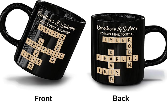 Personalized Family Puzzle Mug – Brothers & Sisters Forever Linked Together