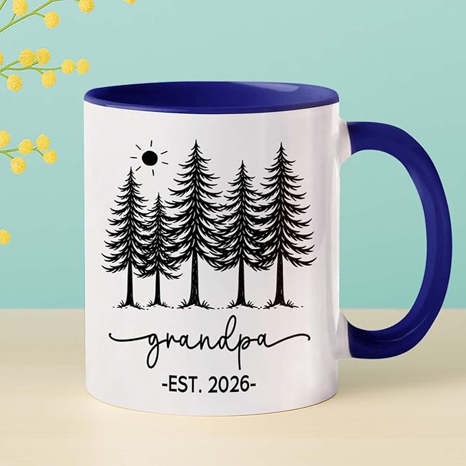 Personalized “Grandpa EST. 2026” Pregnancy Announcement Mug