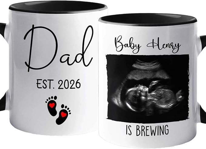 Personalized “Promoted to Dad” Pregnancy Announcement Mug