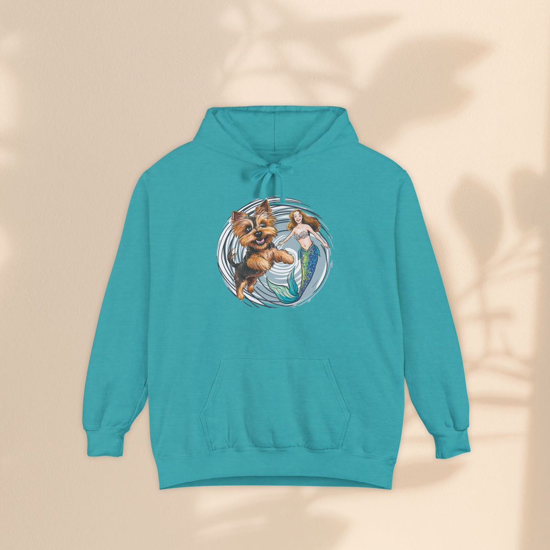 Unisex Garment-Dyed Hoodie - Mermaid and Terrier