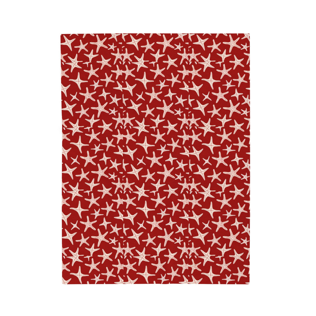 Velveteen Plush Blanket - Red Stars