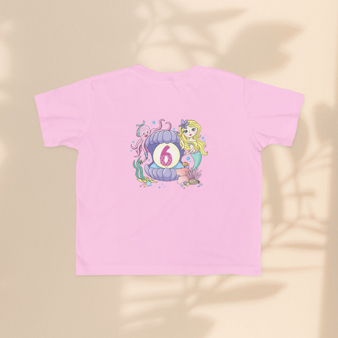 Age 6 Toddler Tee with Mermaid & Octopus Design - Birthday Celebration, Gifts for Ages 6