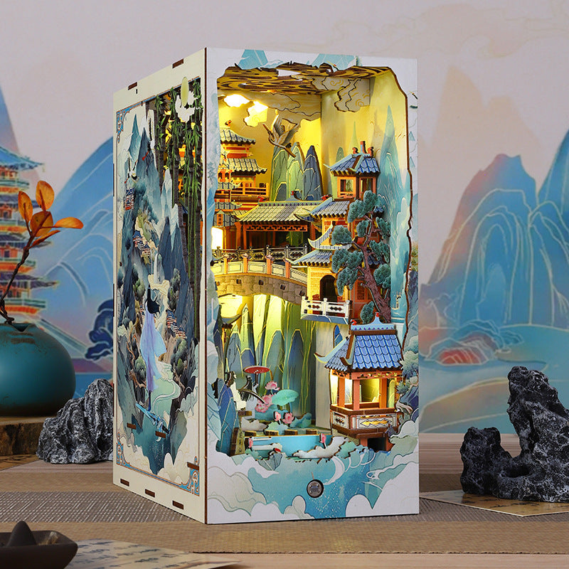 Penglai Fairyland DIY Wooden Book Nook Miniature Model Kit