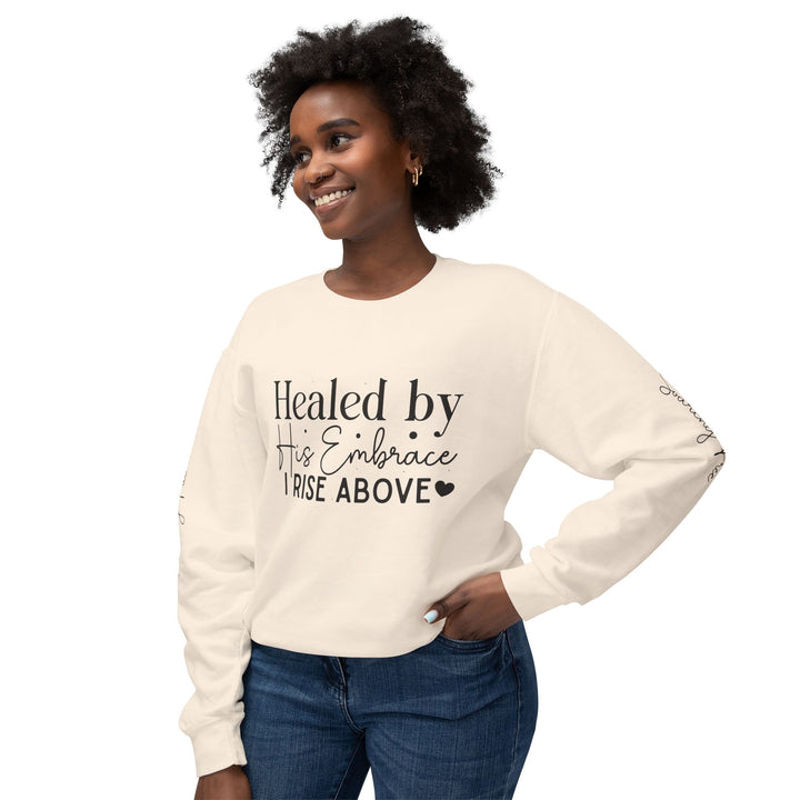 Unisex Lightweight Crewneck Sweatshirt - Healed By His Embrace