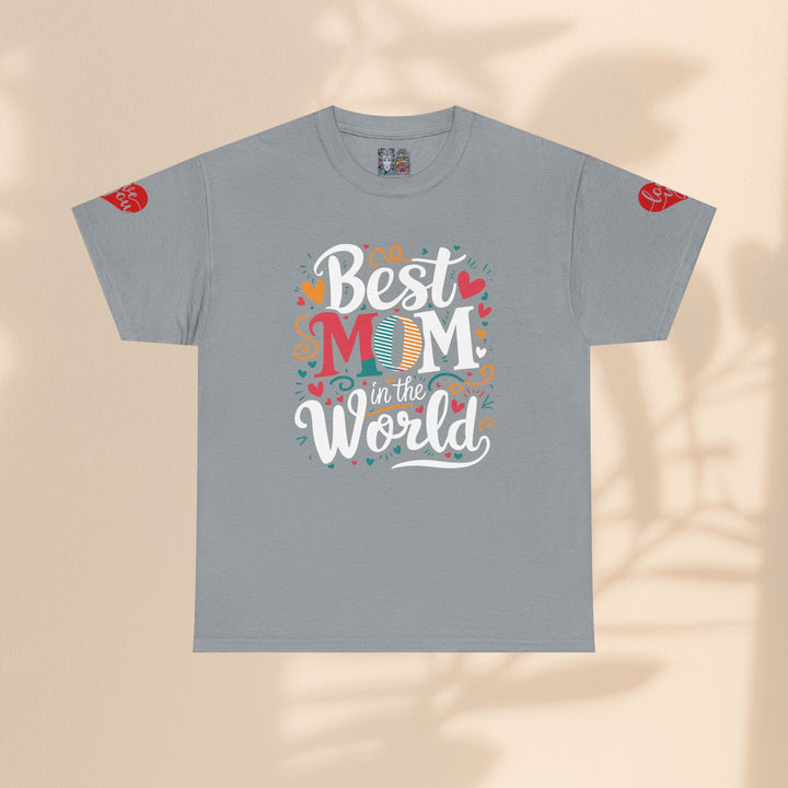 Colorful Unisex Heavy Cotton Tee - Best Mom In The World for Mother's Day gift