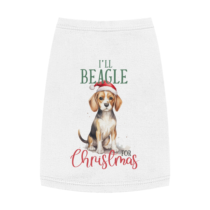 Festive Beagle Pet Tank Top - Holiday Dog Apparel - I'm Beagle for Christmas
