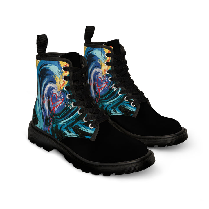 Women's Canvas Boots - Heart Vibration