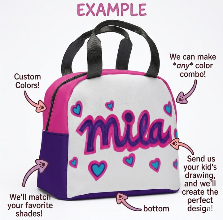 Kids’ Drawing Custom Lunch Bag – Upload Their Artwork
