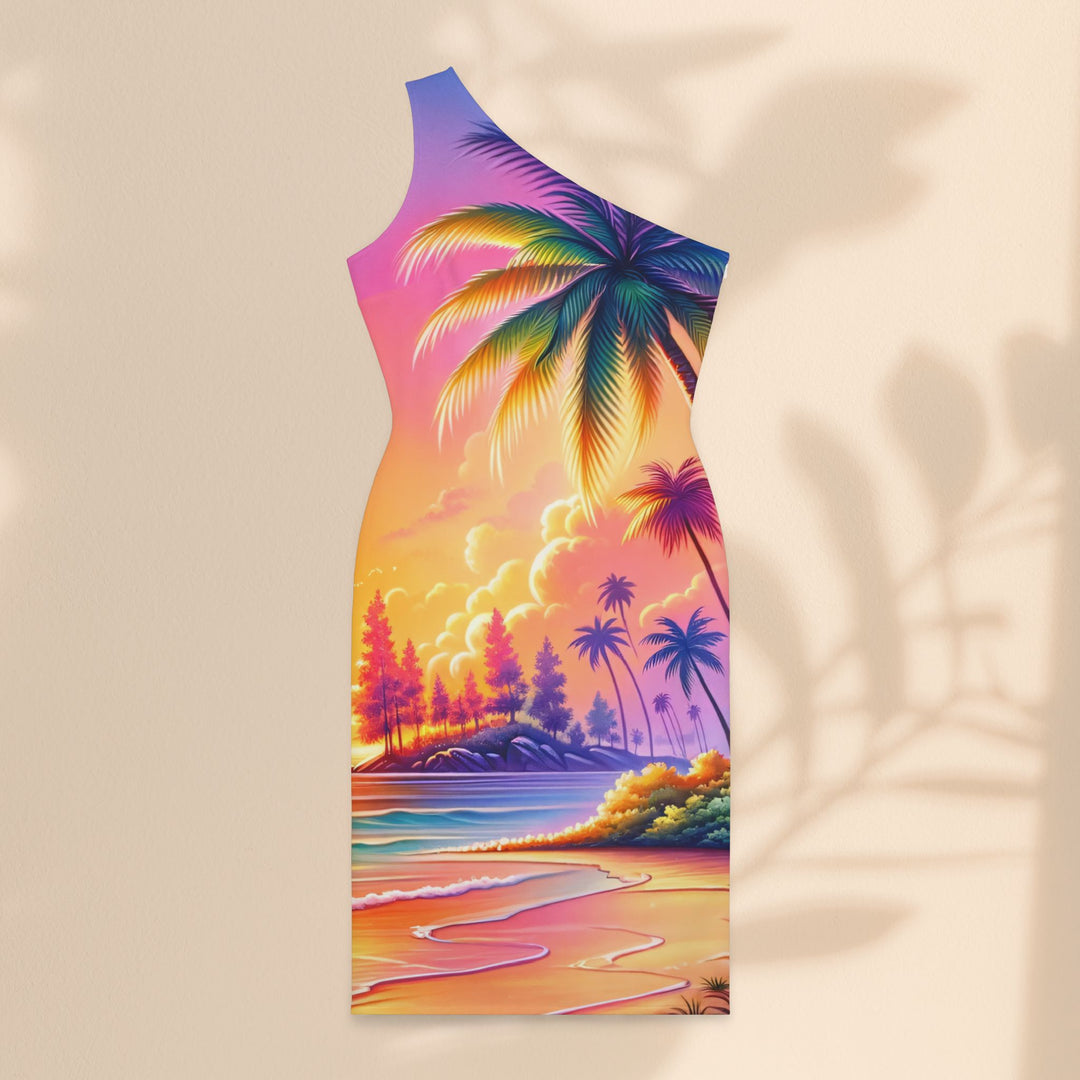 Shoulder Dress (AOP) - Hawaii Dreams