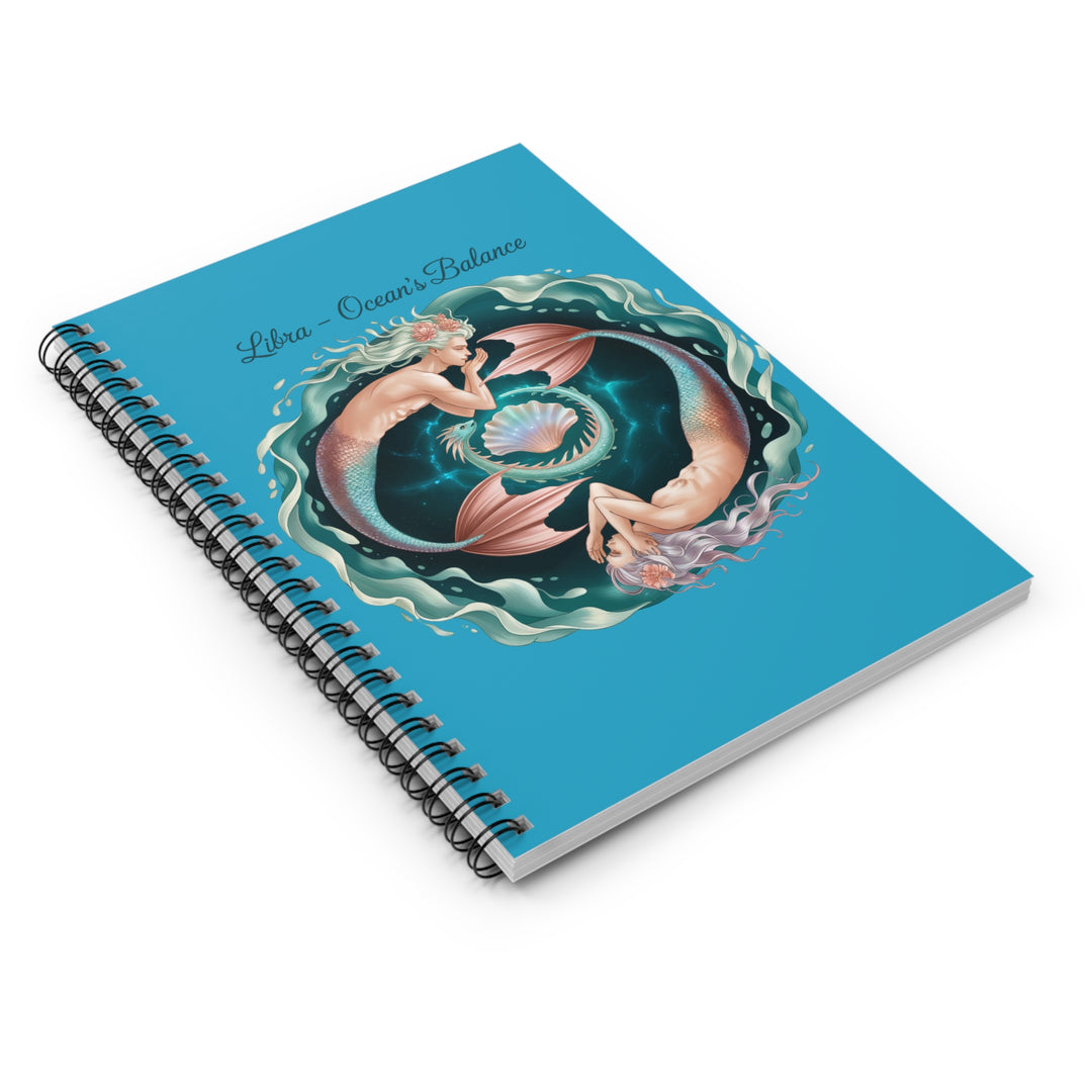 Libra Spiral Notebook - Ocean's Balance, Mermaids, Astrology Journal, Unique Gift, School Supplies, Creative Writing