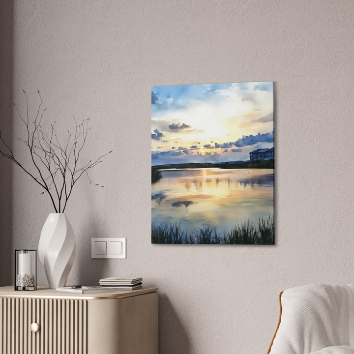 Serene Sunset Landscape Canvas Wall Art