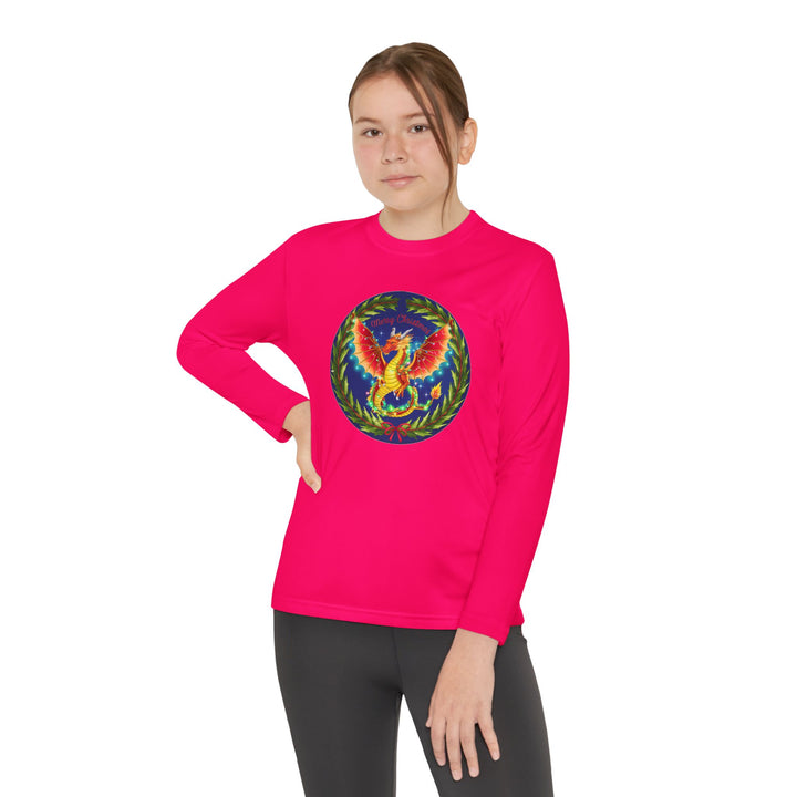 Youth Long Sleeve Competitor Tee - Christmas Dragon