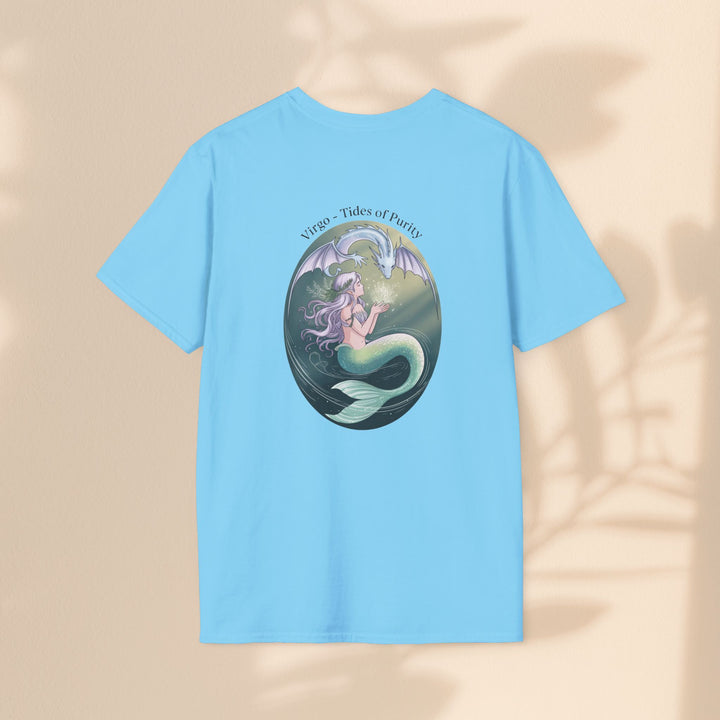 Mermaid Virgo T-Shirt, Ocean Art Tee, Summer Fashion, Gift for Beach Lovers, Sea Creature Apparel