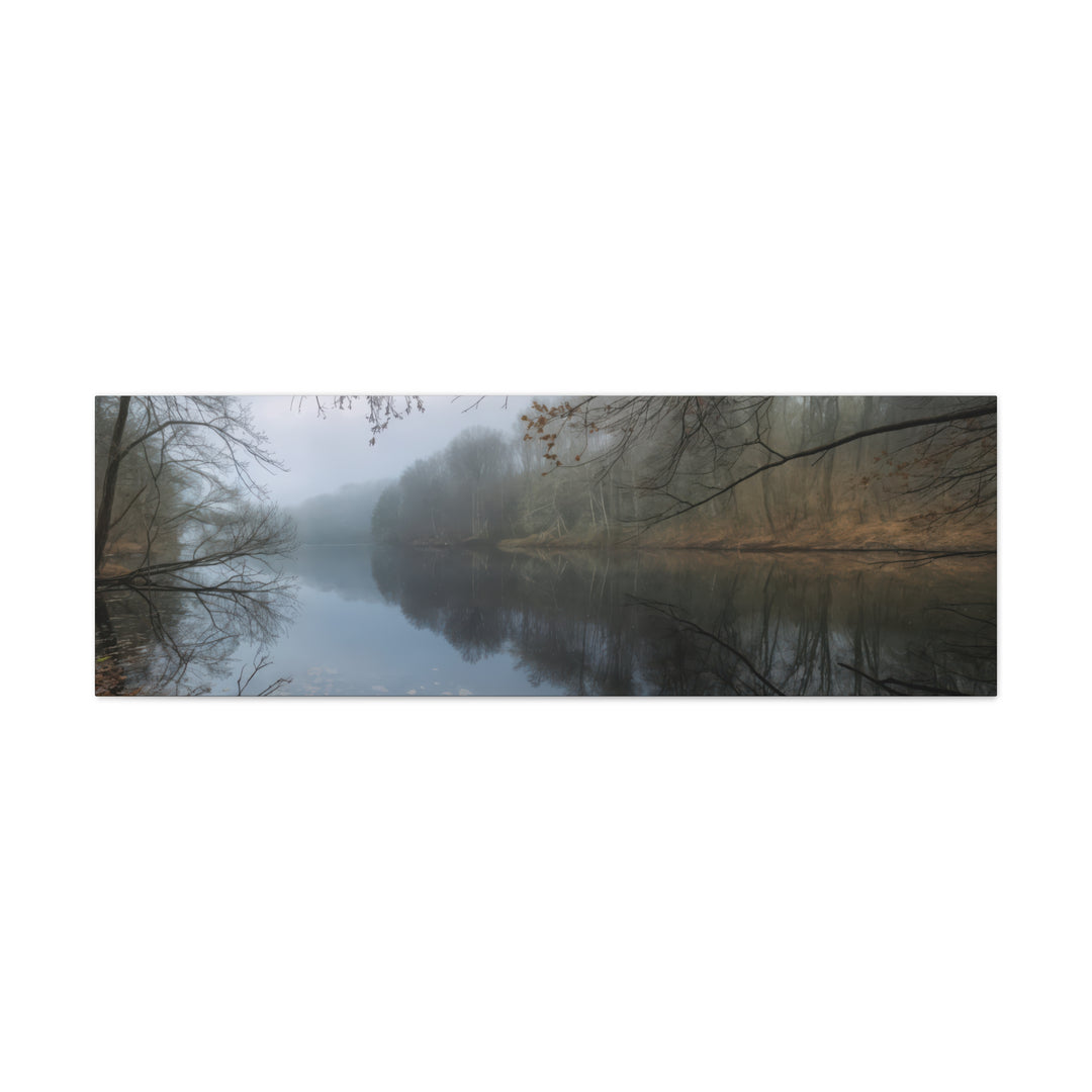 Foggy River Landscape Canvas Print – Nature Wall Art