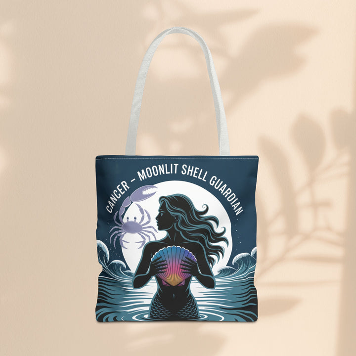 Zodiac Cancer Tote, Astrology-Inspired Tote Bag, Zodiac Gift, Cancer Moonlit Shell Guardian, Eco-Friendly Bag, Gift for Her