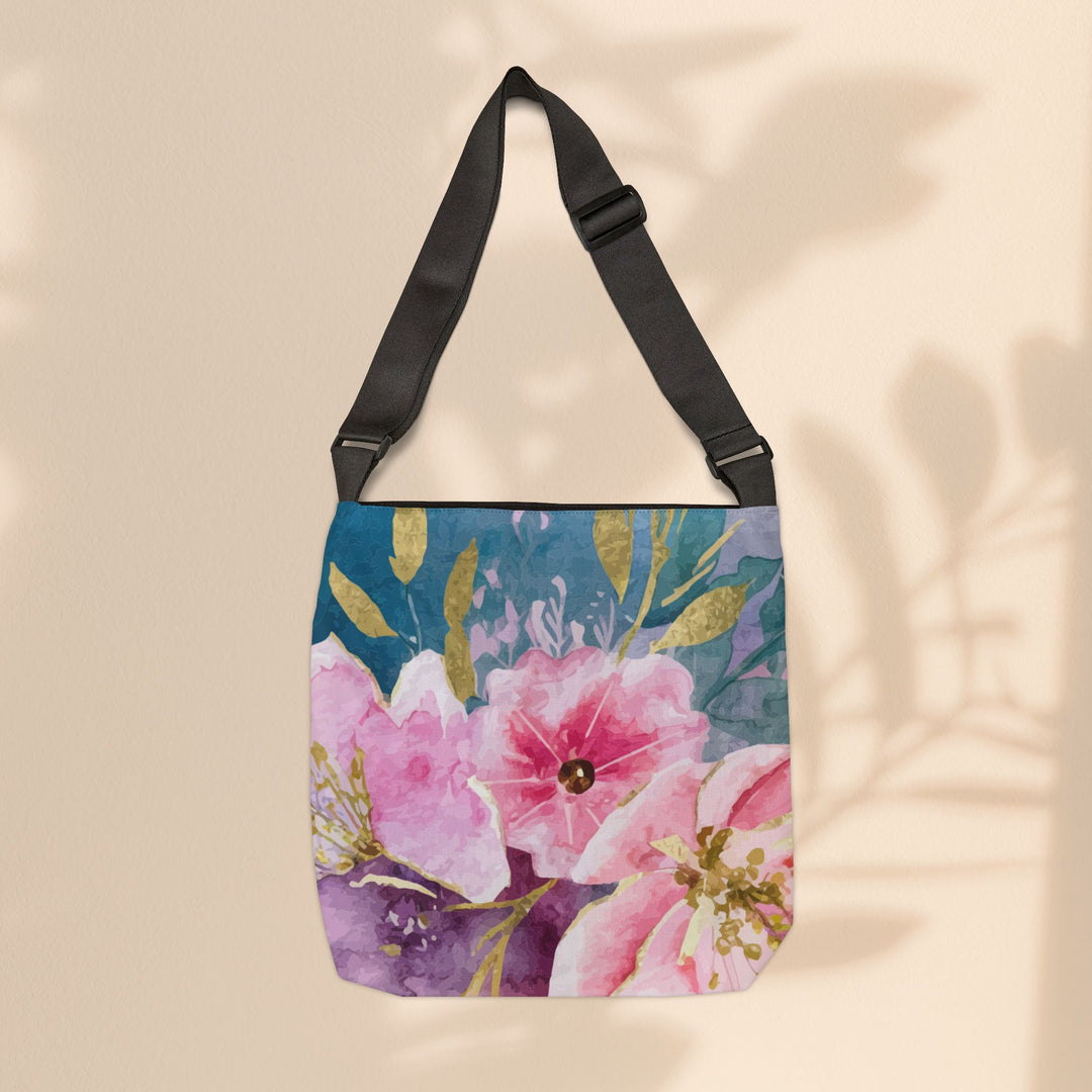 Adjustable Tote Bag  - Pastel Roses