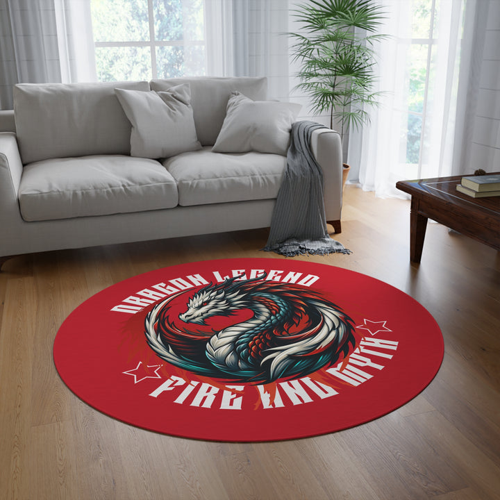Dragon Legend Round Rug - Fire and Myth Home Decor