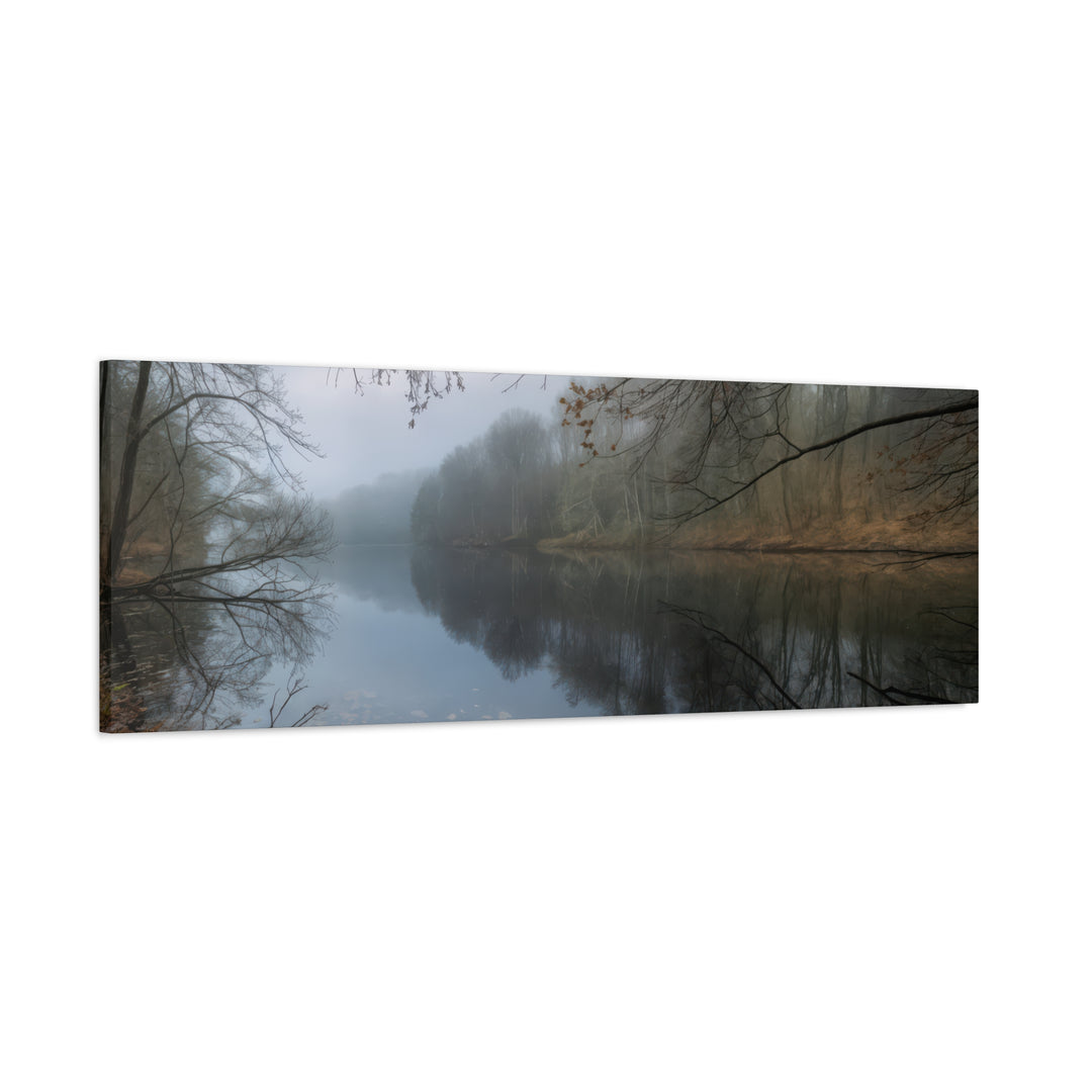 Foggy River Landscape Canvas Print – Nature Wall Art