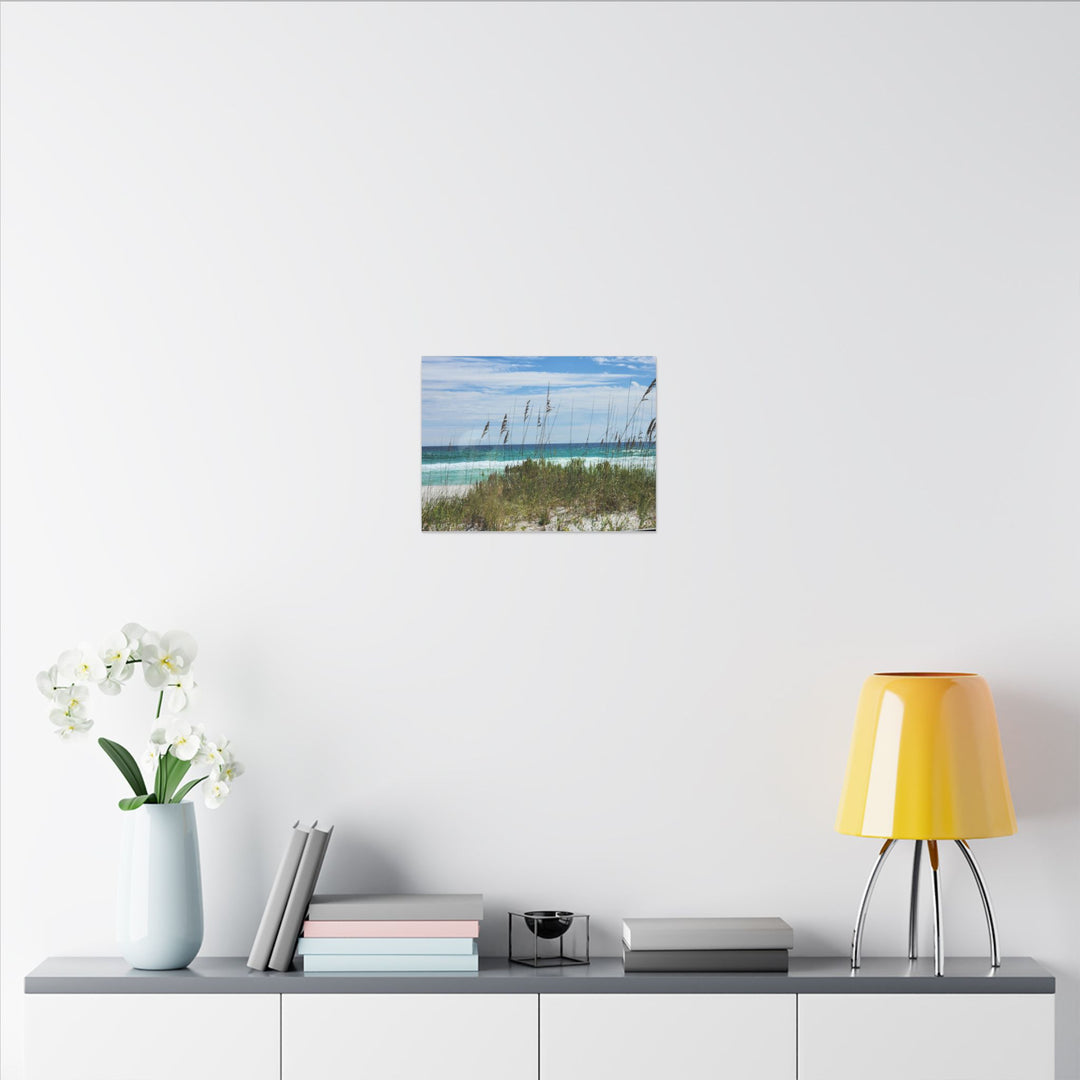 Coastal Dune Beach Canvas Print – Waves and Sea Oats Wall Art