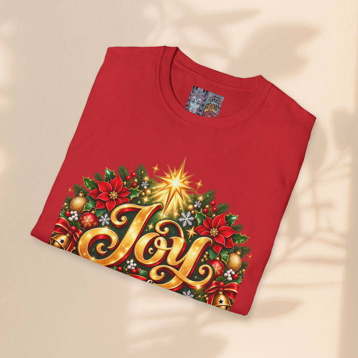 Joy to the World Christmas T-Shirt — Festive Wreath Holiday Tee