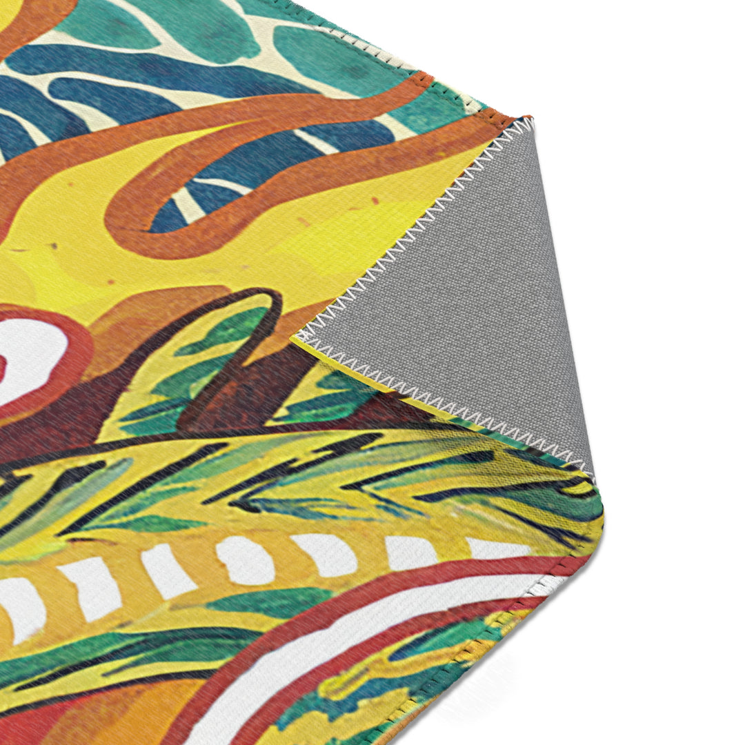 Vibrant Gold Dragon Area Rug