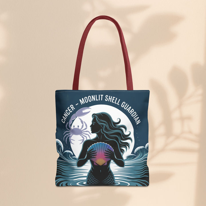 Zodiac Cancer Tote, Astrology-Inspired Tote Bag, Zodiac Gift, Cancer Moonlit Shell Guardian, Eco-Friendly Bag, Gift for Her