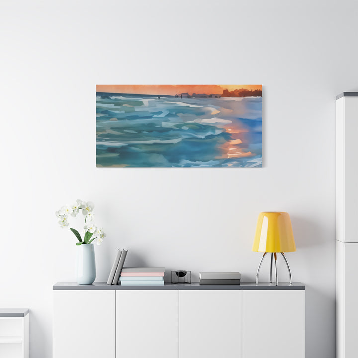 Coastal Sunset Canvas Art – Ocean and Beach Wall Décor