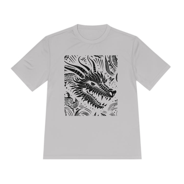 Unisex Moisture Wicking Tee - Dragon Black and White