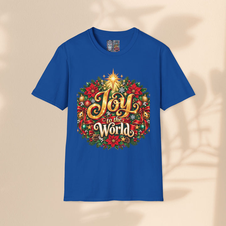 Joy to the World Christmas T-Shirt — Festive Wreath Holiday Tee
