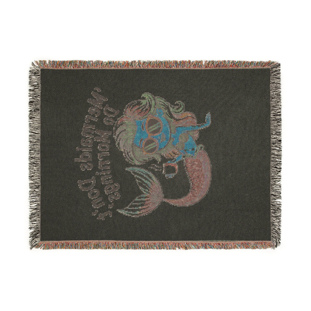 Mermaids Don’t Do Mornings Woven Blanket – Cozy Ocean-Inspired Throw, Gift for Mermaid Lovers