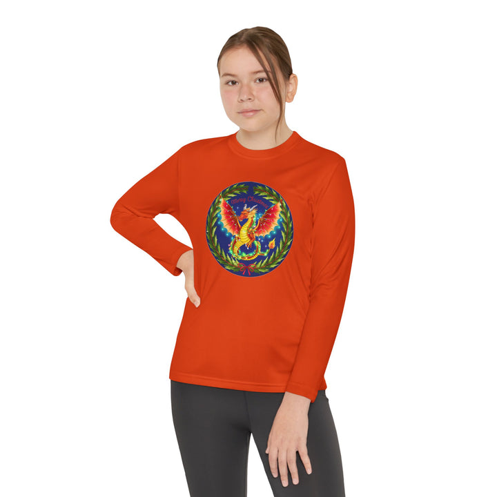 Youth Long Sleeve Competitor Tee - Christmas Dragon