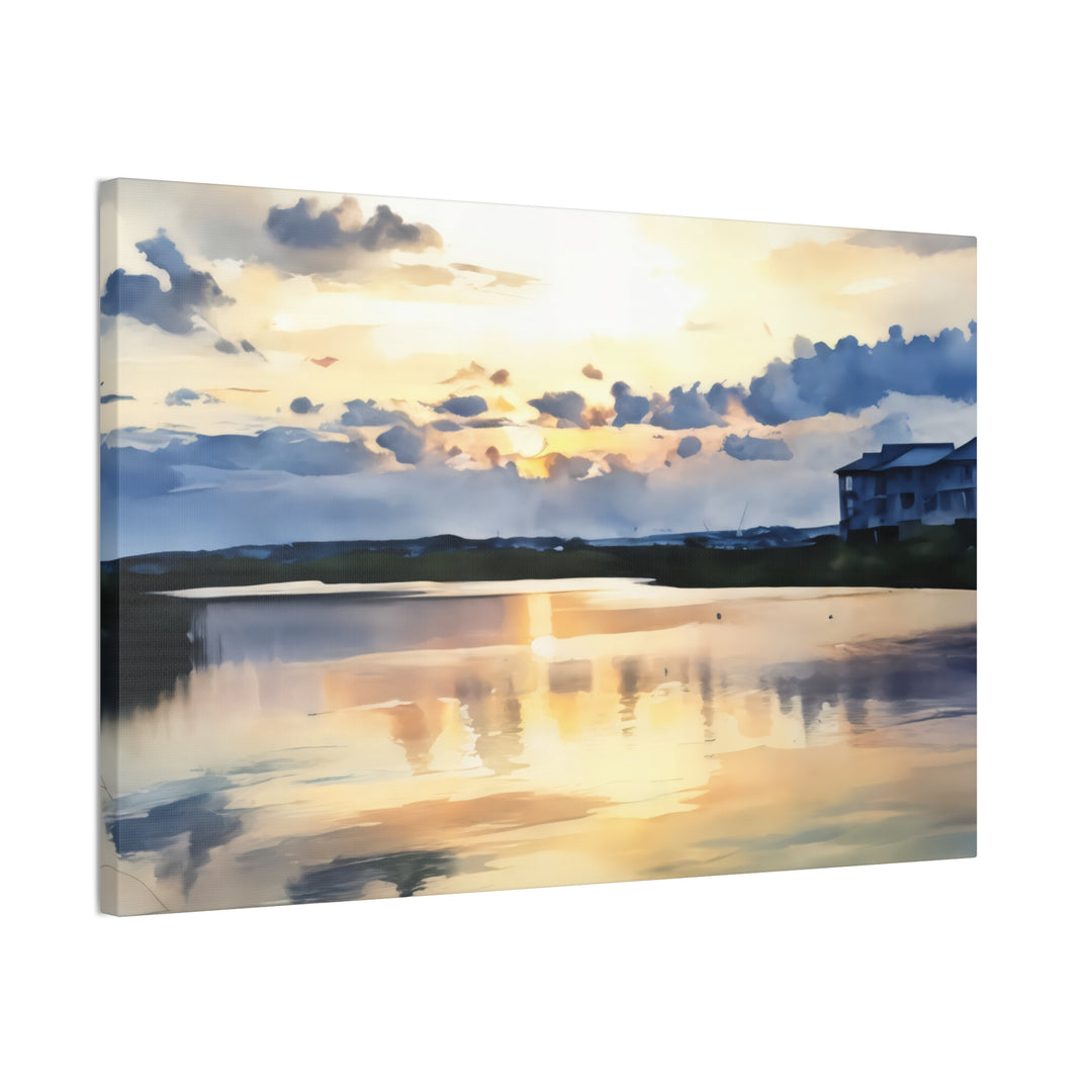 Serene Sunset Landscape Canvas Wall Art