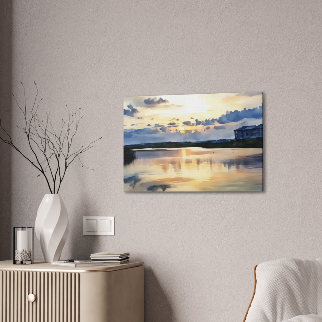 Serene Sunset Landscape Canvas Wall Art