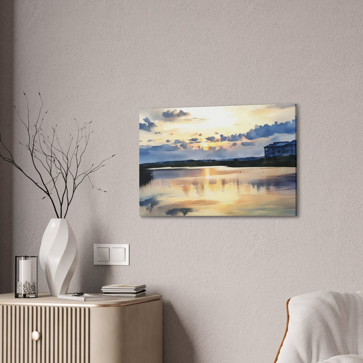 Serene Sunset Landscape Canvas Wall Art