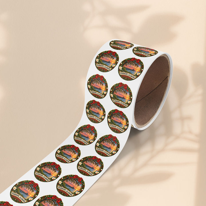 Fairhope Alabama Christmas Sticker Roll – Coastal Sunset Labels