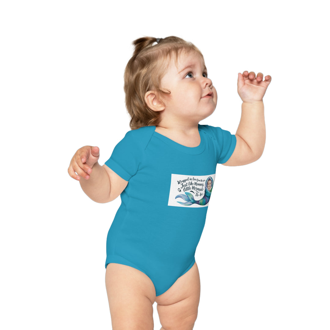 Combed Cotton Baby Bodysuit - Little Mermaid To Be