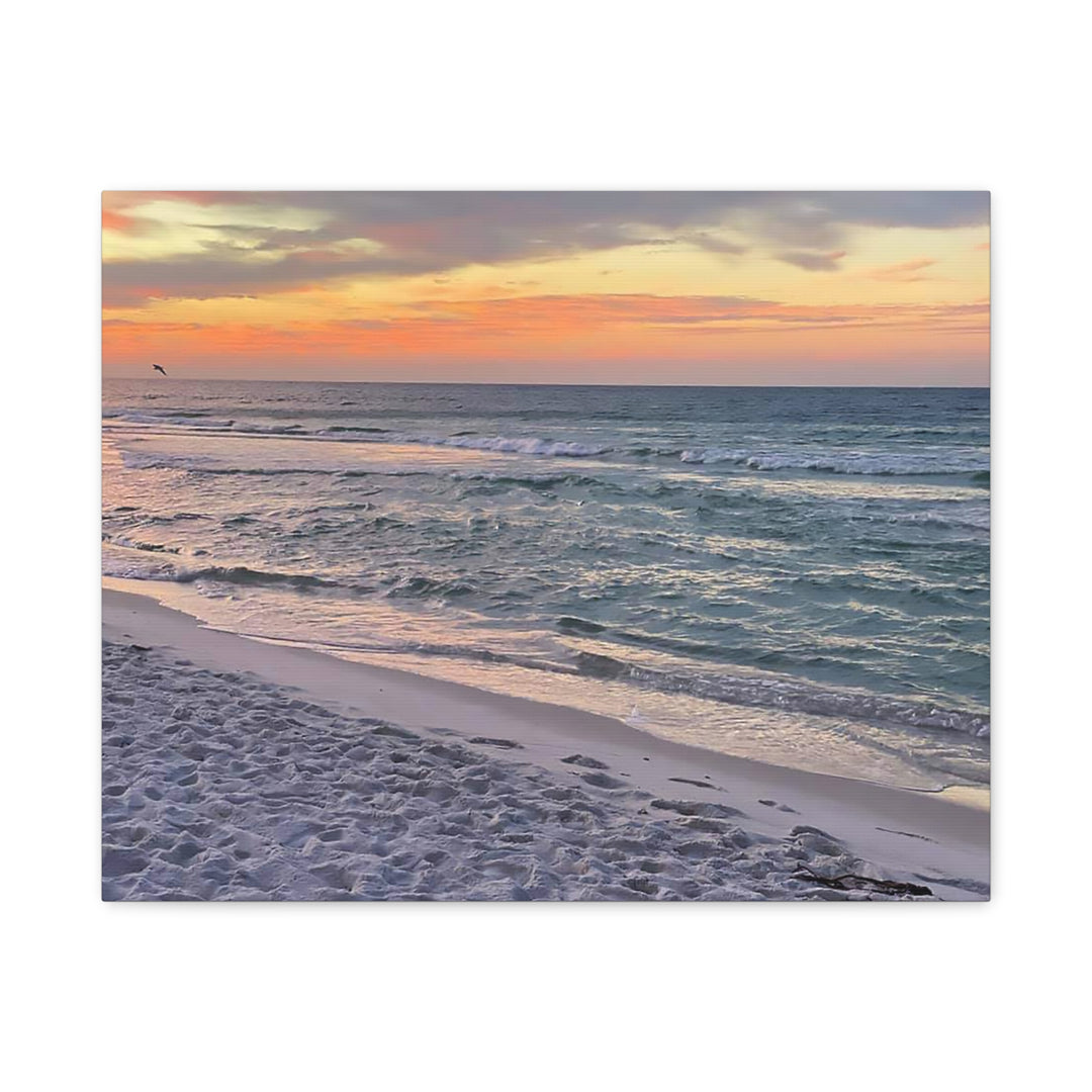 Sunset Beach Matte Stretched Canvas Wall Art
