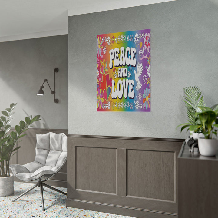 Peace and Love Rolled Posters - Colorful Floral Wall Art for Peaceful Decor