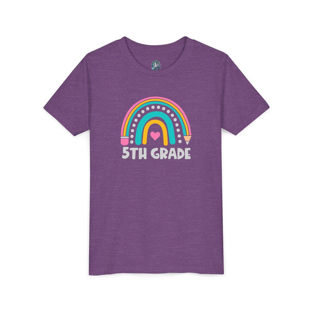 Rainbow 5th Grade Youth Tee, Back to School Shirt, Kids Birthday Gift, Elementary Student Apparel, Classroom Outfit, Fun Kids Wear