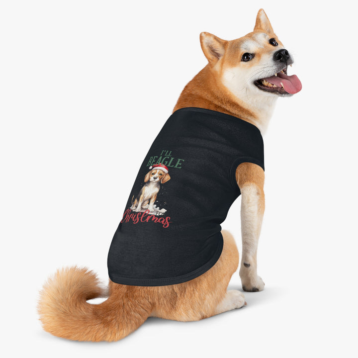 Festive Beagle Pet Tank Top - Holiday Dog Apparel - I'm Beagle for Christmas