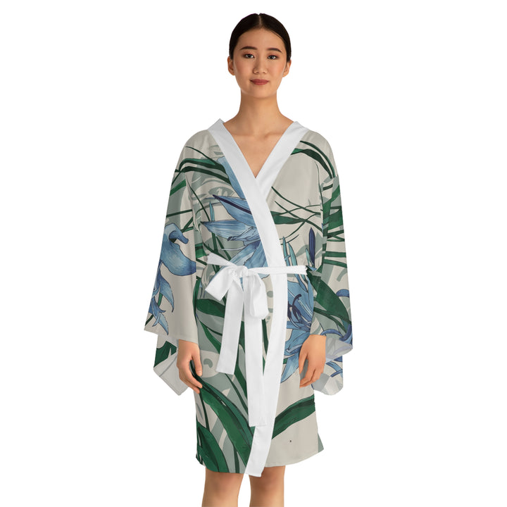 Long Sleeve Kimono Robe (AOP) - African Lily