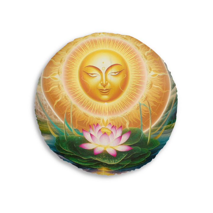 Lotus Sun - Tufted Floor Pillow, Round