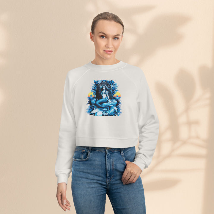 Majestic Mermaid Women's Cropped Fleece Pullover - Cozy Stylish Sweatshirt