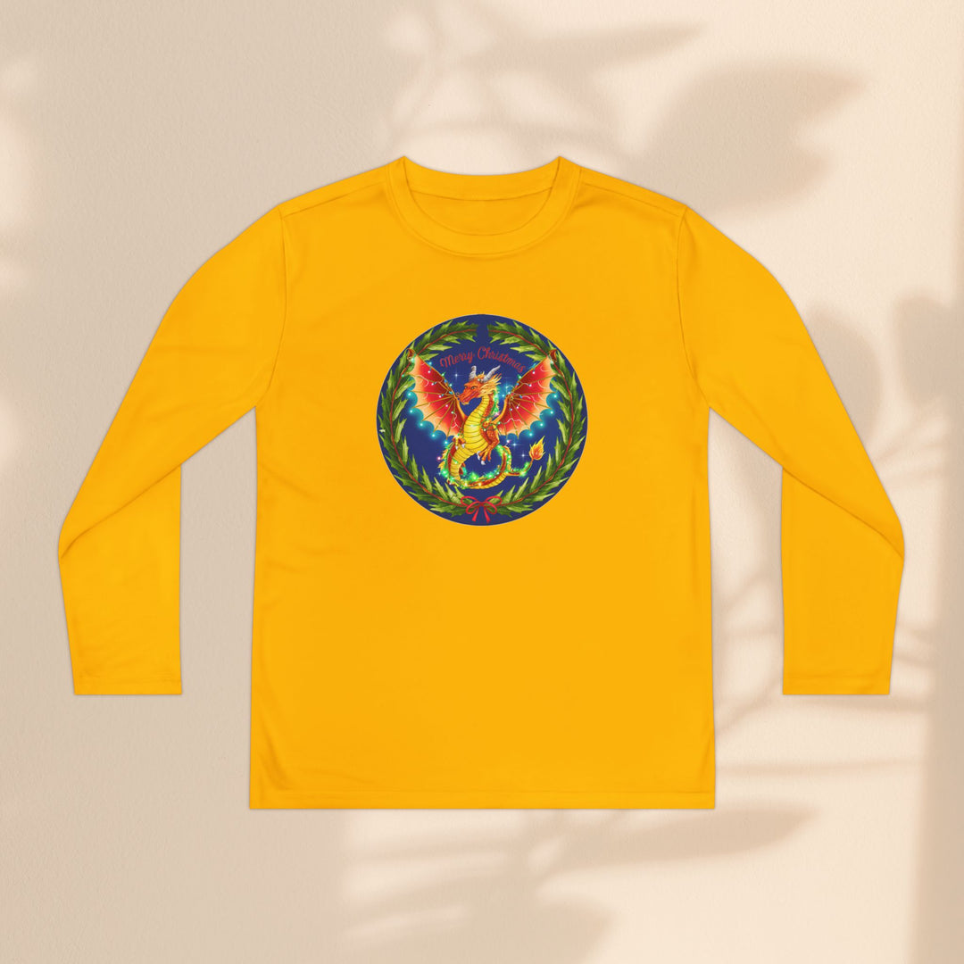 Youth Long Sleeve Competitor Tee - Christmas Dragon