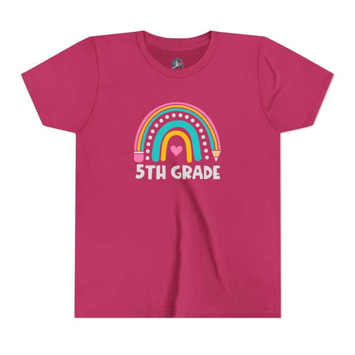 Rainbow 5th Grade Youth Tee, Back to School Shirt, Kids Birthday Gift, Elementary Student Apparel, Classroom Outfit, Fun Kids Wear