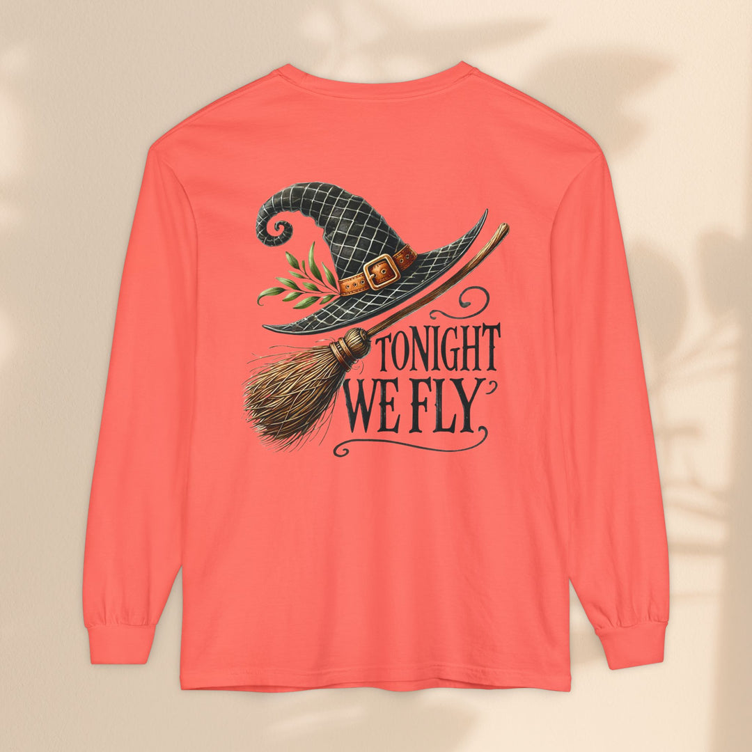Tonight We Fly - Whimsical Witch Halloween Long Sleeve T-Shirt