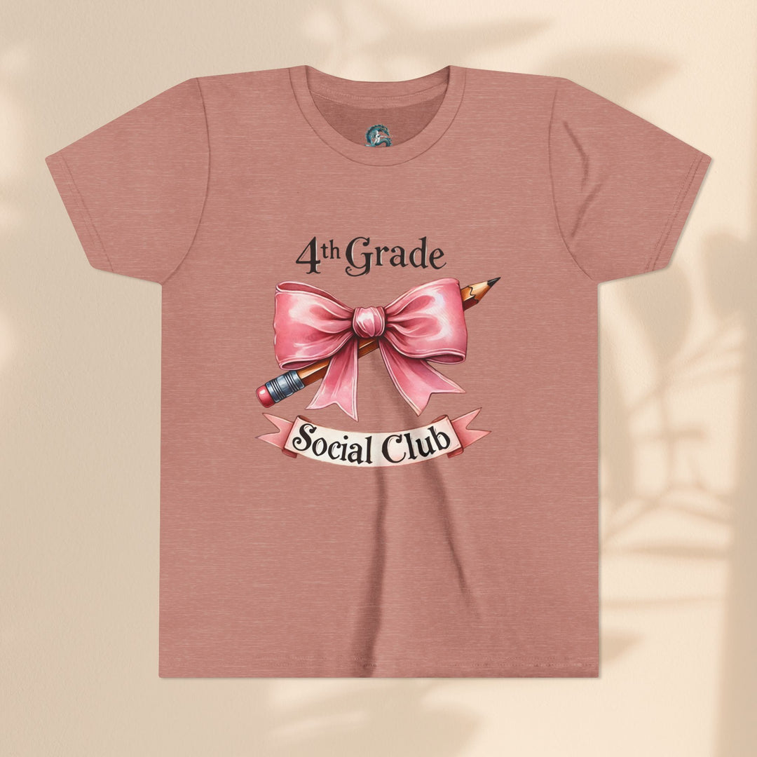 Youth Short Sleeve Tee, 4th Grade Social Club Shirt, Cute Kids T-Shirt, Back to School Gift, Birthday Gift for Girls, Classroom Apparel